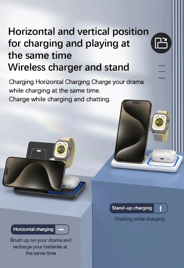 3-in-1 Foldable Wireless Charging Stand